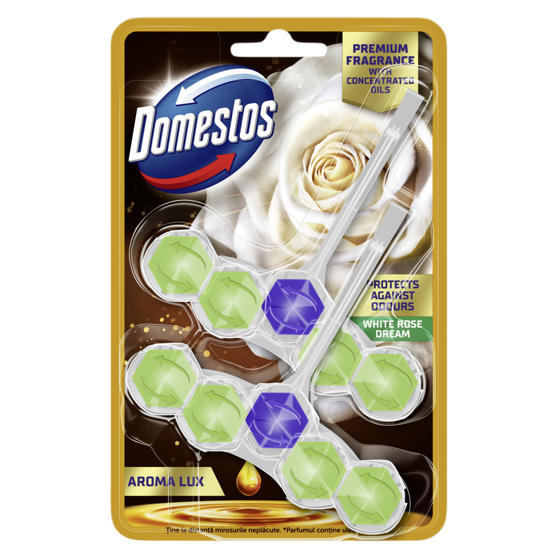 Domestos Aroma Lux WC-frissítő blokk White Rose&Tea Tree Oil
