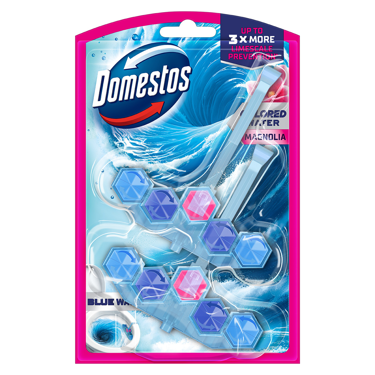 Odkryj działanie kostki zapachowej do toalet Domestos Blue Water Magnolia, która zadba o higienę i przyjemny zapach w Twojej toalecie.
