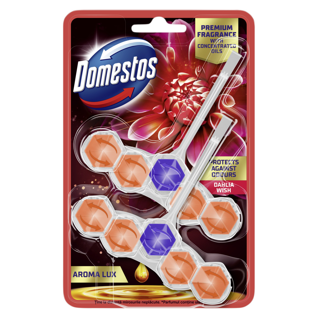 Domestos Aroma Lux WC-frissítő blokk Dahlia Flower&Dragonfruit