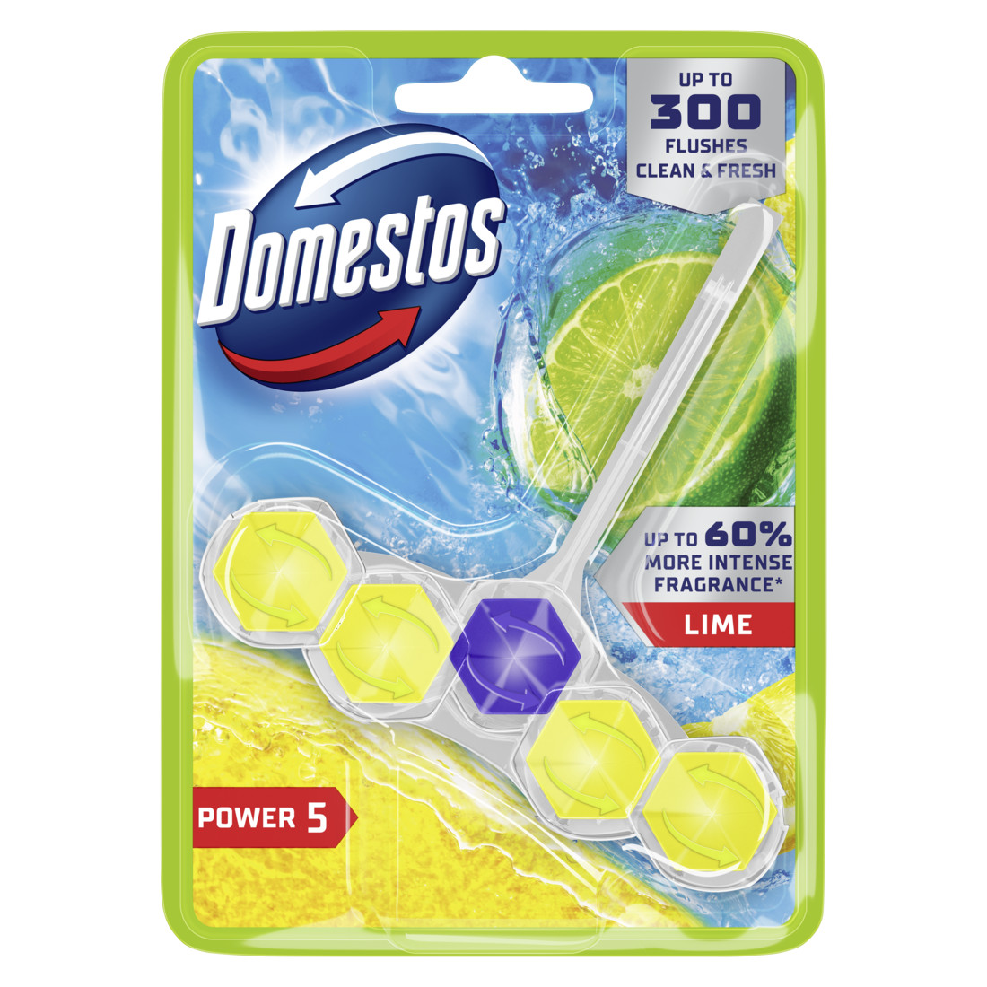 Domestos power5 wc frissítő blokk lime