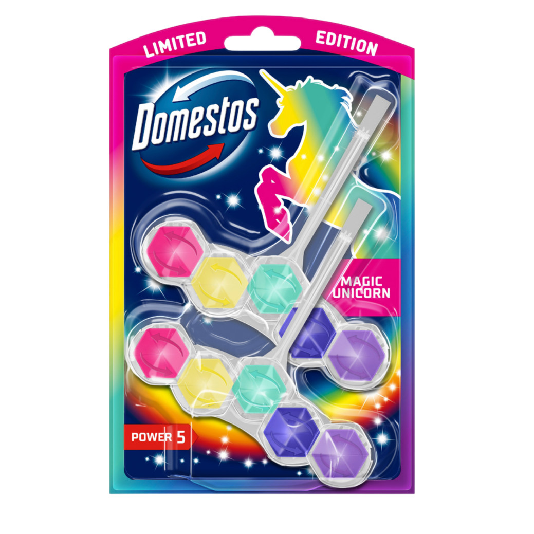 Domestos Power5 WC-frissítő blokk Magic Unicorn