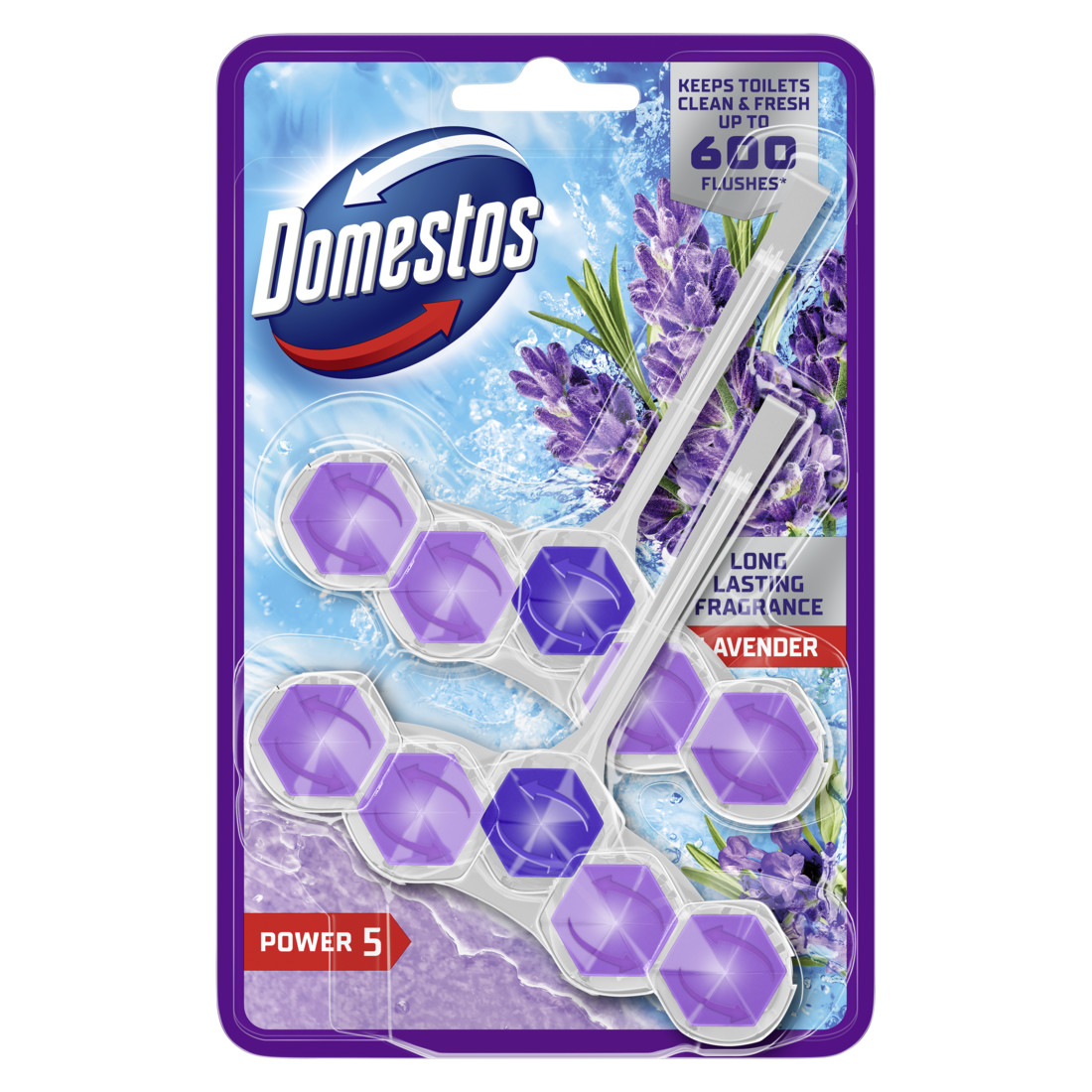 Domestos power5 wc frissítő blokk lavender