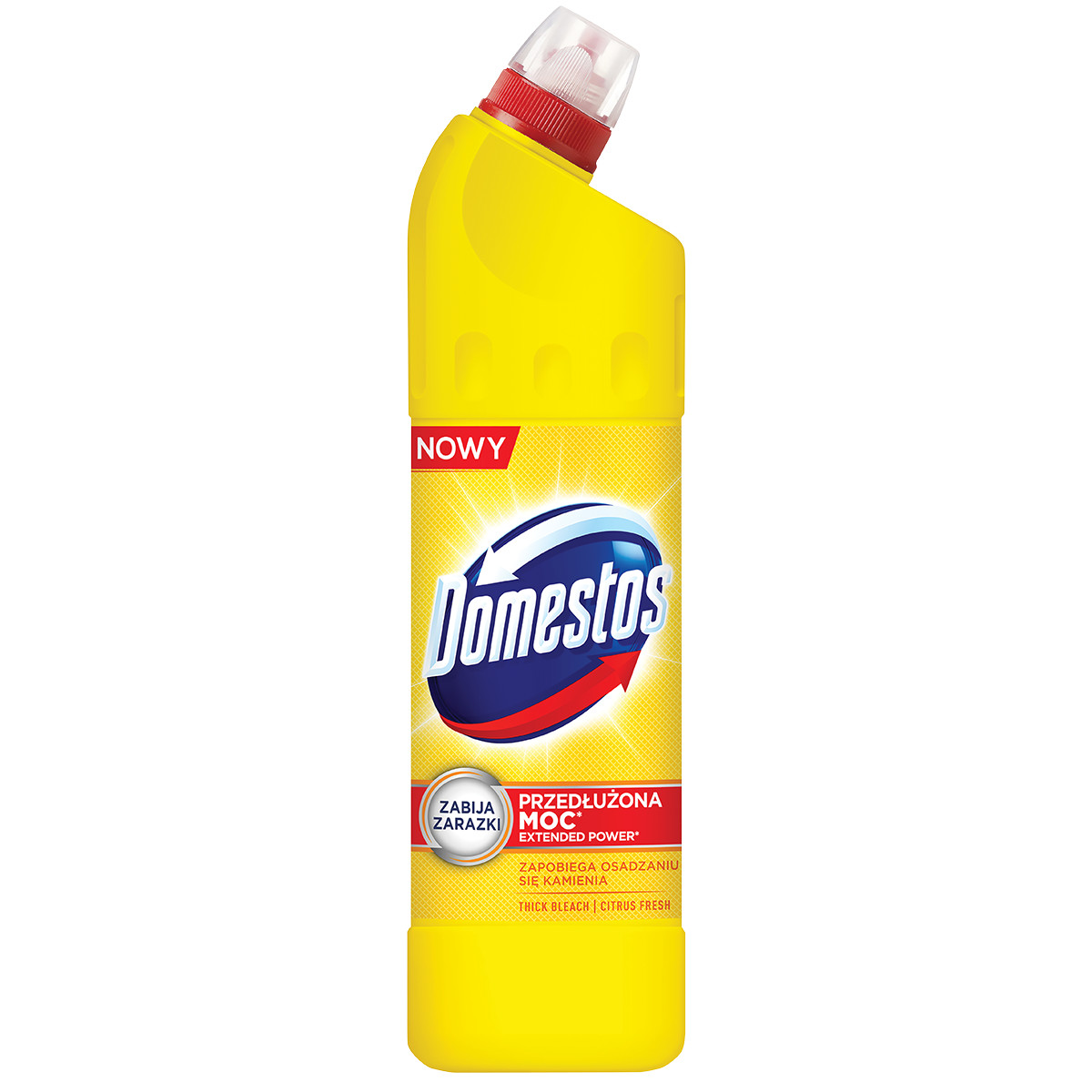 Odkryj niezawodny płyn wybielająco-dezynfekujący do toalety Domestos Przedłlużona Moc Citrus