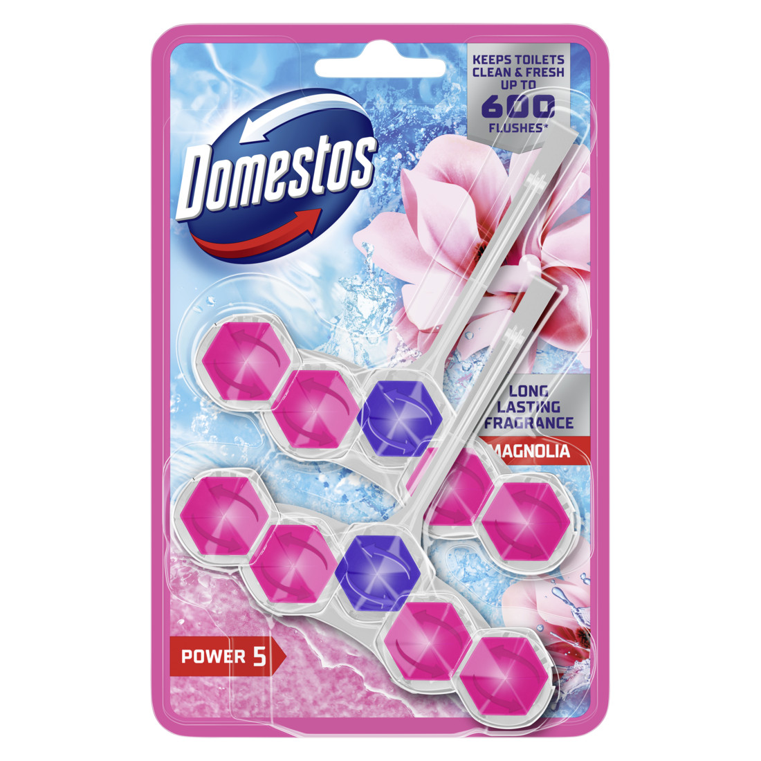 Domestos power5 wc frissítő blokk pink magnolia